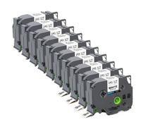 JCxYGAP 10 Cintas de Etiquetas compatibles con 18 mm 241 Tze-241 Tze241 Tze641 Cinta laminada Negra sobre Blanca para rotuladoras(Black on White)