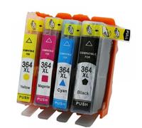 JCxYGAP Cartucho de Tinta 4 5 uds Compatible con 364 364 364XL Compatible con Photosmart 5520 6510 6520 7510 B109 B110 B209 C310 C410(4PCS)