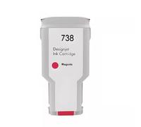 JCxYGAP Cartucho de Tinta 738 676M6A 676M7A 676M8A 498N8A Compatible con Impresora DesignJet T950 T850(1PCS Magenta 300ml)