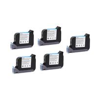 JCxYGAP Cartucho de Tinta de 5 uds para Altura de impresión de 12,7mm Compatible con Impresora portátil JS12 solvente ecológico de Secado rápido(JS12-Black-5pcs)