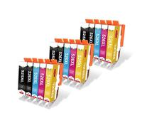 JCxYGAP Cartucho de Tinta PGI525 CLI526 PGI 525 CLI 526 Compatible con Impresora IP4850 Ix6550 MG5150 MG5250 MG6150 MG8150 MX885 MG5350(15Pcs)