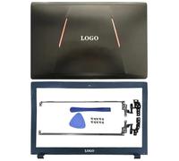 JCxYGAP Reemplazo de la Cubierta Posterior LCD Bisel Frontal y bisagras compatibles con Strix ZX53 ZX53V ZX53VD ZX53VW FX53 GL553 GL553V GL553VD Modelos de computadora portátil GL553V(AB Hinges)