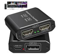 JCYMELE 4K@60Hz Displayport a Dual HDMI Adaptador Display Port a 2 HDMI Splitter Extendido para 2 Monitores para Tarjetas Gráficas de Ordenador Soporte MST y SST Modo
