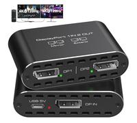 JCYMELE Dual 4K@120Hz Extended Displayport to 2 DP Adapter Display Port Splitter for Doube Monitors 1 in 2 out Support MST & SST Mode for PC Laptop Computer Graphics Card
