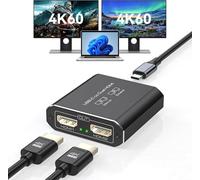 JCYMELE Dual 4K@60Hz Extended Display USB C to Dual HDMI Adapter for 2 Monitors Type C Port to HDMI Splitter 1 in 2 out for Laptops MacBook Pro Air [macOS Only Support SST Mode]
