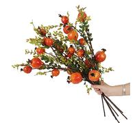 JD ARTIFICIAL PLANTS 3 ramas artificiales de granada de 26 pulgadas, para decoración del hogar, oficina, restaurante, boda, jardín, patio, tienda, ventana, accesorios de fotografía (color naranja)