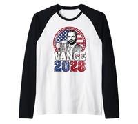 JD Vance 2028 Presidente USA Bandera Campaña Electoral Camiseta Manga Raglan