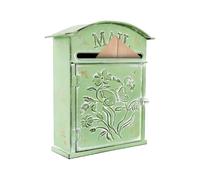 JDBDU Buzón Vintage Verde de Pared - Antiguo Retro de Metal para Jardín Exterior - Decoración del Hogar