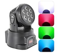 JDBDU Moving Head Light 7 x 10 W LED RGBW (4 en 1) Color Luz de escenario con mando a distancia, luz profesional Mini Moving Head para fiestas, discotecas, bares, KTV
