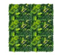 JDBDU Panel de pared con protección visual, 6 unidades, 60 x 40 cm, hierba artificial y lavanda, para jardín y balcón