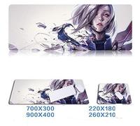 Jdble Alfombrilla De Ratón para Juegos|Tamaño Grande|Alfombrilla De Escritorio|Alfombrilla para Computadora De Anime|Teclado De League of Legends|900X400-3Mm_260X210Mm_ Estilo 14