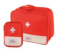 JDBlissful 2 Piezas Kit Primeros Auxilios, Paquete Grande, Paquete Pequeño, Botiquín Primeros Auxilios, Bolsa Botiquin Vvacia, Kit de Primeros Auxilios, para Hogar, Oficina, Coche, Aire Libre, Rojo