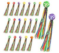 JDBlissful 20 Pelotas de Saltar para Niños, Coloridas Pelotas de Goma, Mini Bolas de Goma Coloridas Flummis con Serpentinas Coloridas para Cumpleaños Infantiles, Obsequios
