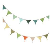 JDBlissful Banderines de Fiesta, Bunting de Tela, Banderas Triangulares de Colores, Guirnalda Banderines Arpillera, para Cumpleaños,Boda,Escuela,Fiesta al Aire Libre jardín (Verde)