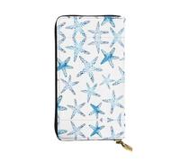 JDbncxe Billetera de cuero con estampado de perro tumbado con lengua, ligera, con tarjetero de crédito, efectivo, monedas, recibos, organizador de chequeras, Bonita estrella de mar, Talla única