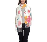 JDbncxe Bufanda con borlas con estampado de oso pequeño - chal con flecos de moda para otoño e invierno, ligero y cálido, perfecto para uso casual, viajes, Cuentos de hadas en dibujos animados, Talla