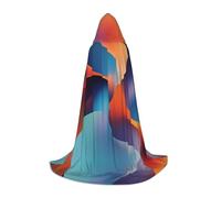 JDbncxe Capa con capucha M de Halloween con estampado de un choque de colores, capa de disfraz unisex para cosplay, exposición de cómics, fiesta de carnaval