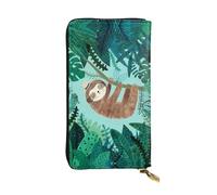 JDbncxe Cartera de cuero monocromática con estampado de bocetos para juegos, ligera, con tarjetero de crédito, efectivo, monedas, recibos, organizador de chequeras, Perezoso Hug Tree, Talla única