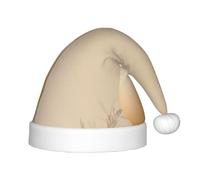 JDbncxe Festive The beauty of eggs and flowers Print Christmas Hat for Kids - Soft Plush Santa Hat, Perfect Holiday Headwear for Christmas