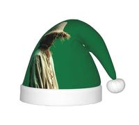 JDbncxe Festive The Beauty of Scarecrow - Sombrero de Navidad con estampado de espantapájaros para niños, sombrero de Papá Noel de felpa suave, perfecto para las fiestas
