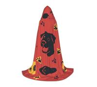JDbncxe M Capa con capucha para Halloween, primer plano de la cabeza de un perro con un fondo sólido, capa de disfraz unisex para cosplay, exposición de cómics, fiesta de carnaval