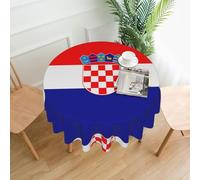 JDbncxe Mantel redondo con estampado de la bandera de la República de Croacia, mantel de centro para decoración de cocina, comedor, picnic, cafetería, mesas de reuniones