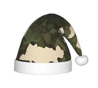 JDbncxe Sombrero de Navidad con estampado de camuflaje del ejército festivo para niños, sombrero de Papá Noel de felpa suave, perfecto para las fiestas