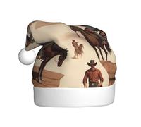JDbncxe Sombrero de Navidad con estampado de gente del desierto para adultos, sombrero de Papá Noel unisex, recuerdos de Navidad y Año Nuevo, sombreros festivos