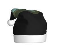 JDbncxe Sombrero de Navidad con estampado de montañas nevadas lejanas para adultos, sombrero de Papá Noel unisex, recuerdos de Navidad y Año Nuevo, sombreros festivos