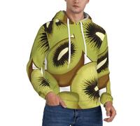 JDbncxe Sudadera con capucha de forro polar para hombre, con estampado de kiwi tentador, manga larga, ropa urbana para uso diario, descanso, Negro, 4XL