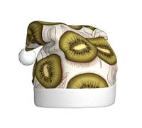 JDbncxe Un sombrero de Navidad con estampado de kiwi para adultos, sombrero de Papá Noel unisex, recuerdos de Navidad y Año Nuevo, sombreros festivos