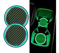 JDCMEI 2 Piezas Almohadilla para Portavasos de Coche, 7.2cm Posavasos para Coche, Posavasos Luminosos con Luz, Posavasos para Bebidas de Coche, Posavasos Antideslizantes para Coche