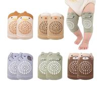 JDCMEI 5 Pares de Rodilleras Bebé, Protectores de Rodillas para Bebé, Rodilleras Bebe Gateo Antideslizantes, Protectores para Gatear con Puntos de Goma para Niños y Niñas