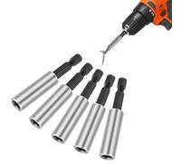 JDCMEI 5 Piezas Vástago Hexagonal Magnético Portapuntas de Cambio Rápido 1/4 Pulgadas, Barras de Destornillador de 60mm, Portabrocas Magnético de Vástago Hexagonal para Taladro Atornillador
