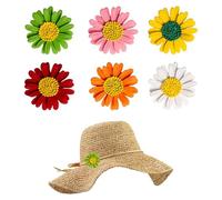 JDCMEI 6 Piezas Flor Broche Pin, Broches de Flores de Margaritas, Broche de Girasol Alfiler, Mini Broches de Crisantemo, Broche Flores Margarita para Suéteres, Bufandas, Vestidos, Camisas