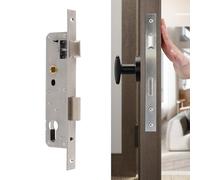 JDCMEI Cerradura de Embutir de Acero Inoxidable, Cerradura para Marco de Tubos, Cerradura de Marco Tubular, Distancia de 85 mm, Mandril de 25 mm, Cerradura para Puerta Izquierda/Derecha