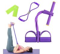 JDCMEI Entrenador Abdominal, Equipo de Entrenamiento de Abdominales, 6 Tubos Cuerda Elástica de Tracción con Banda de Resistencia de Figura 8 y Banda Elástica para Fitness, Adelgazamiento, Yoga