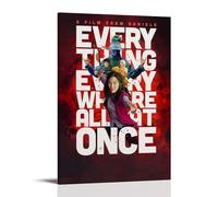 JDfenggu Póster de pared con texto en inglés "Everything Everywhere All at Once", diseño estético de cubierta para sala de estar, dormitorio, 30 x 45 cm, estilo marco