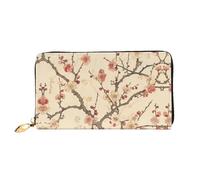 JDFHGNU Begonia Pattern - Cartera larga para mujer, cartera de mano, tarjetero de crédito, monedero de viaje, color negro, talla única, Black, Talla única