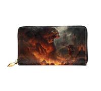 JDFHGNU Billetera de mujer con diseño de monstruo de batalla, cartera larga para tarjetas de crédito, monedero de viaje, color negro, talla única, Black, Talla única