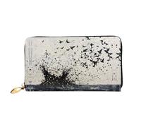 JDFHGNU Black Water On The Lake - Cartera para mujer, cartera larga con tarjetero para tarjetas de crédito, monedero de viaje, color negro, talla única, Black, Talla única
