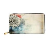 JDFHGNU Blooming Peony Pattern - Cartera para mujer, cartera larga de embrague, tarjetero de crédito, monedero de viaje, color negro, talla única, Black, Talla única