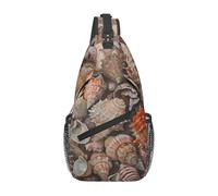 JDFHGNU Bolso bandolera para hombre, mochila de senderismo, deportes, correr, bolsa de pecho para hombre, bolsa cruzada. Patrón de concha de caracola de playa