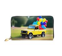 JDFHGNU Buggy - Cartera para mujer, diseño de globo, cartera larga para tarjetas de crédito, monedero de viaje, color negro, talla única, Black, Talla única