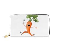 JDFHGNU Carrot With Fork Pattern - Cartera para mujer, cartera larga para tarjetas de crédito, monedero de viaje, color negro, talla única, Black, Talla única