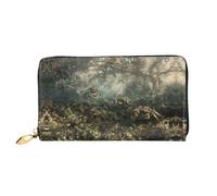 JDFHGNU Cartera de mujer con diseño de cangrejo en la parte inferior del lago, cartera de mano larga, tarjetero de crédito, monedero de viaje, negro, talla única, Black, Talla única