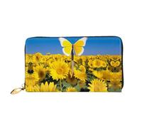 JDFHGNU Cartera de mujer con diseño de mariposa en la cruz, cartera de mano larga, tarjetero de crédito, monedero de viaje, negro, talla única, Black, Talla única