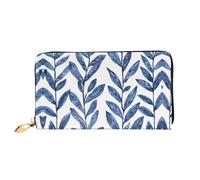 JDFHGNU Cartera de mujer con patrón de berros azules, cartera de mano larga, tarjetero de crédito, monedero de viaje, negro, talla única, Black, Talla única