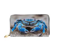 JDFHGNU Cartera grande con diseño de cangrejo verde, cartera para mujer, cartera larga para tarjetas de crédito, monedero de viaje, negro, talla única, Black, Talla única