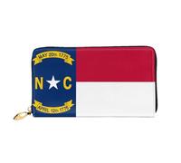 JDFHGNU Cartera larga con diseño de bandera de Dakota del Norte, cartera de mano larga, tarjetero de crédito, monedero de viaje, negro, talla única, Black, Talla única